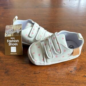 NWT Baby Fashion Shoes with Pink Hearts, Size 3